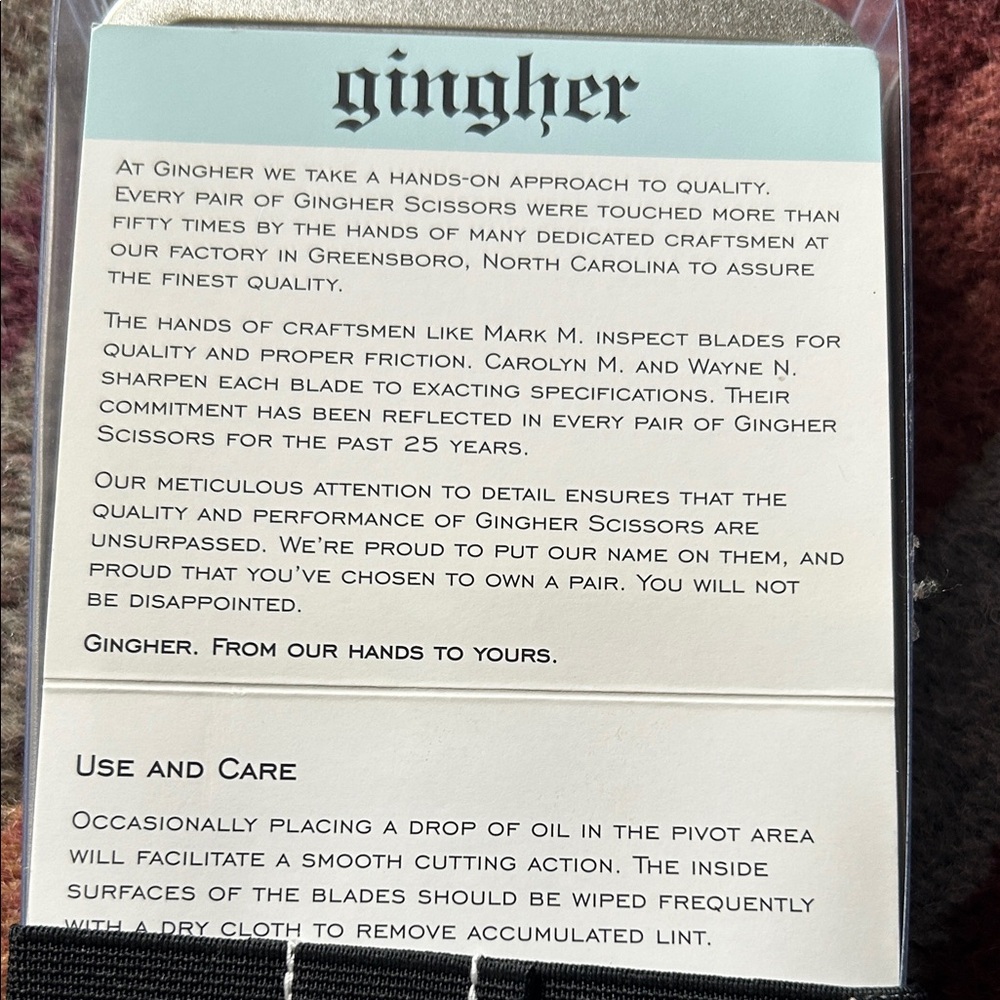 Gingher Gold-Plated Dressmaker's Shears - Picture 2 of 4